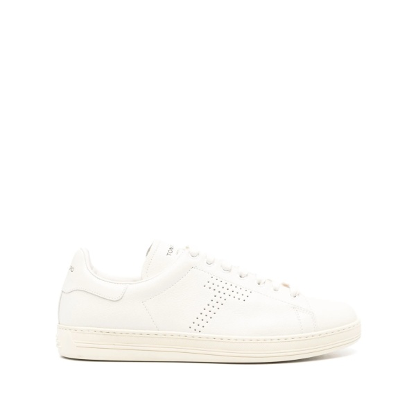 perforated-logo leather sneakers