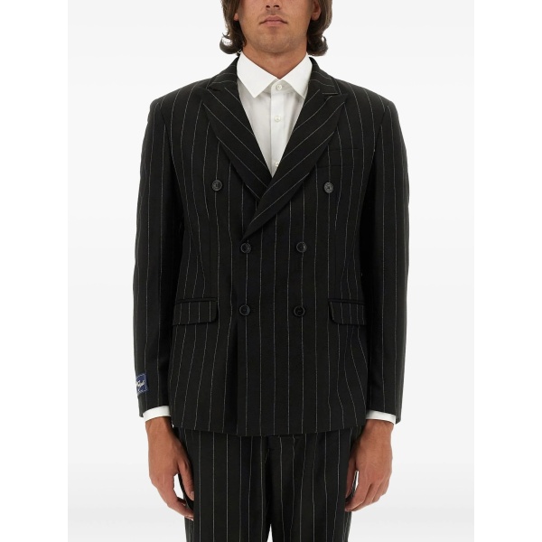 pinstripe double-breasted blazer