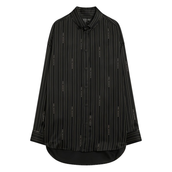 pinstripe logo shirt