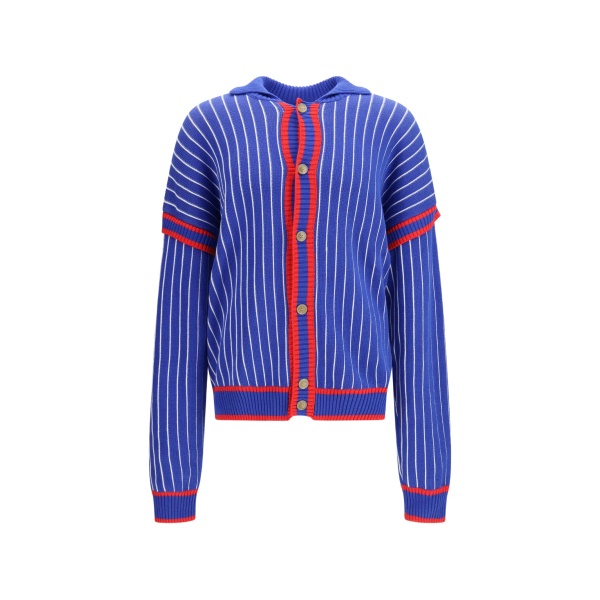 pinstriped cardigan
