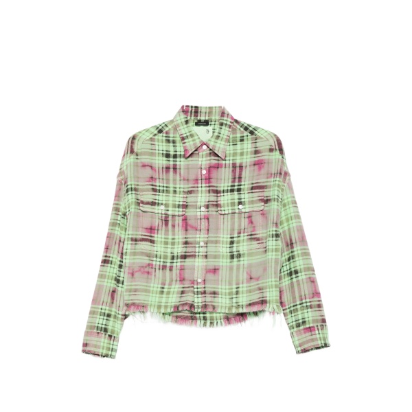 plaid frayed shirt