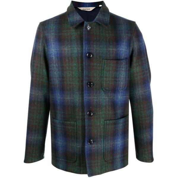 plaid virgin-wool shirt jacket