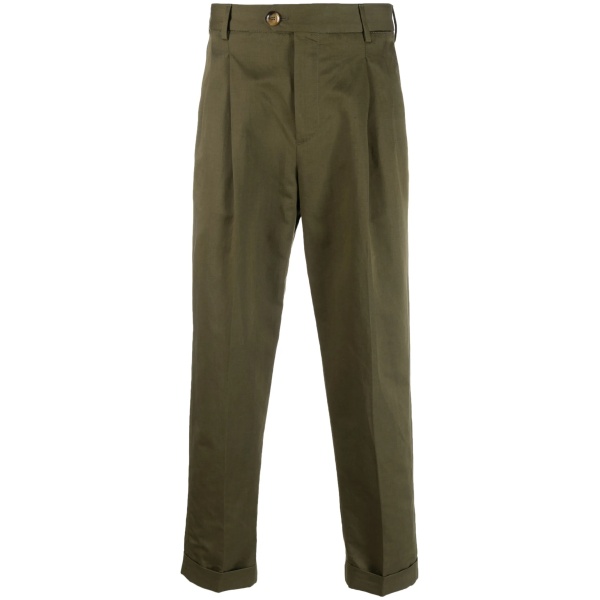 pleat-detail chino trousers