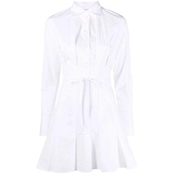 pleat-detail mini shirtdress