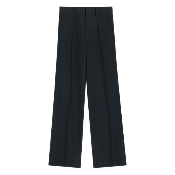 pleated straight trousers