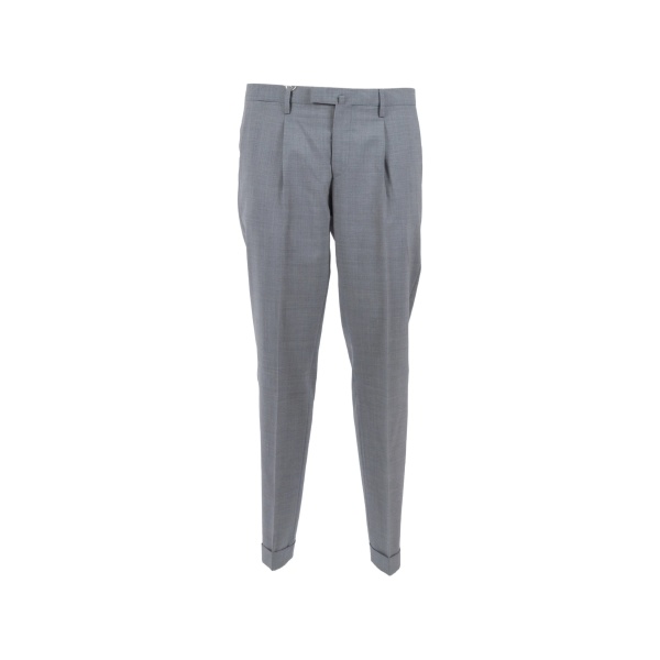 pleated straight trousers