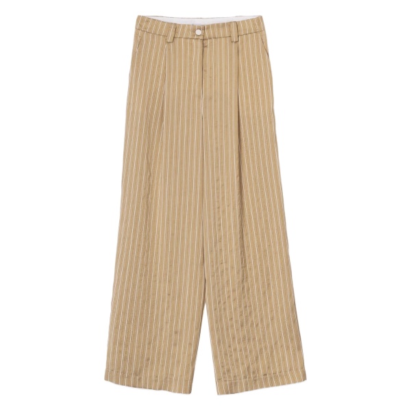 pleated striped trousers