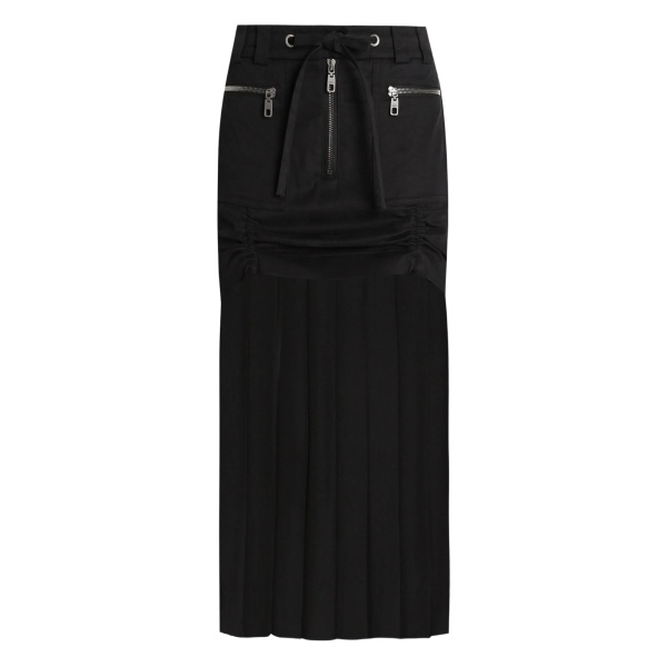 pleated zip-detailed skirt