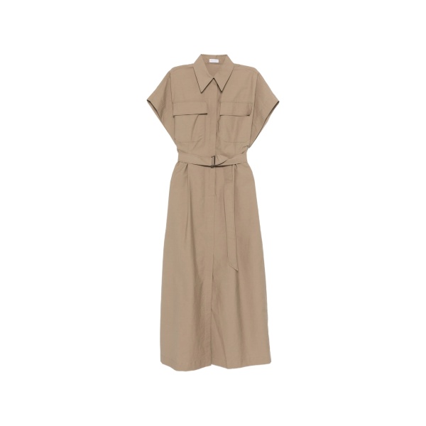 pocket belted midi dress