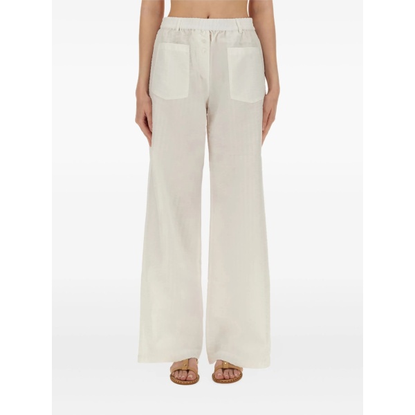 pocket-detail elastic-waist trousers