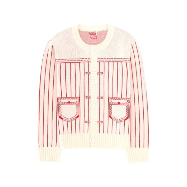 pockets striped cardigan
