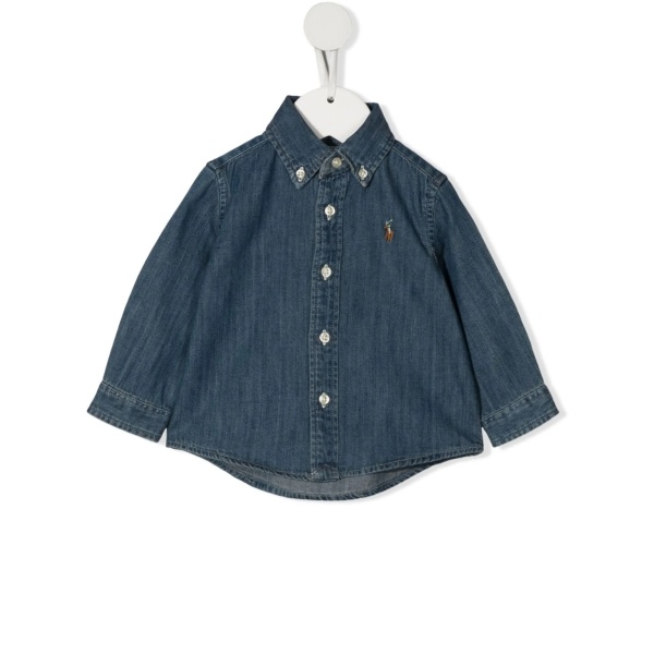polo-pony embroidered denim shirt
