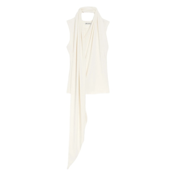 pussy-bow sleeveless top