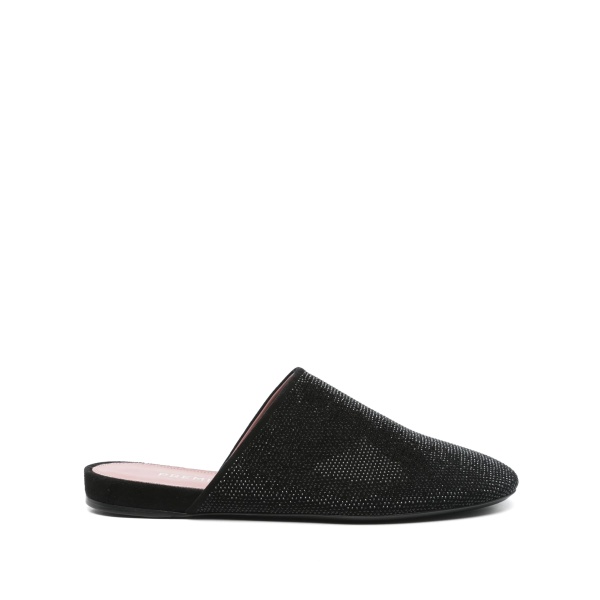 rhinestone-embellished mules