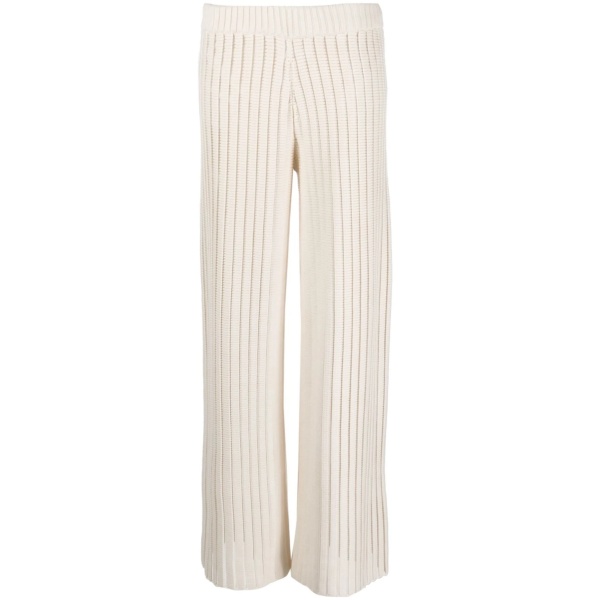 rib-knit wide-leg trousers
