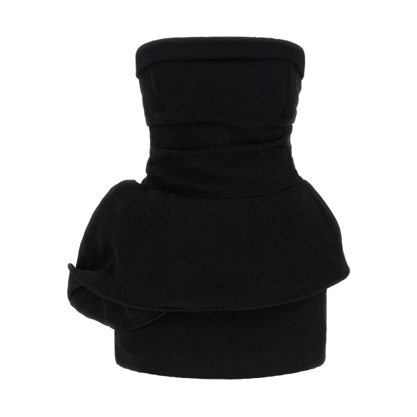 ribbed draped mini dress