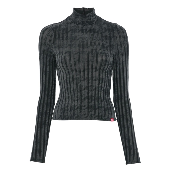 ribbed high-neck top