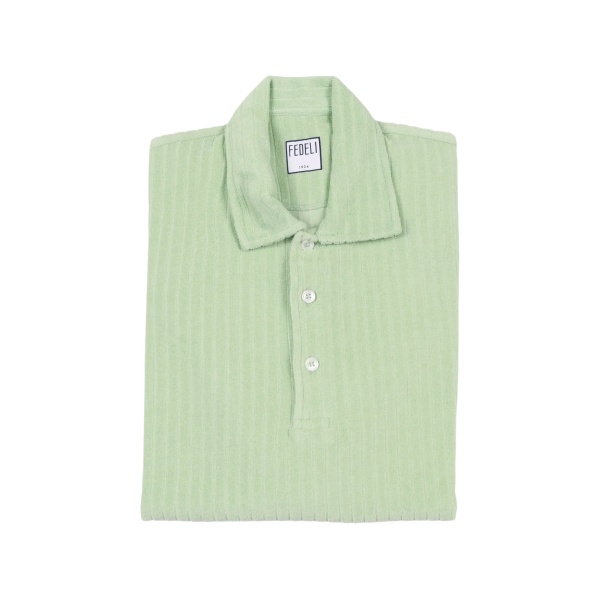 ribbed-knit polo shirt