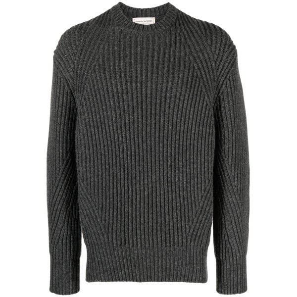 ribbed-knit wool jumper