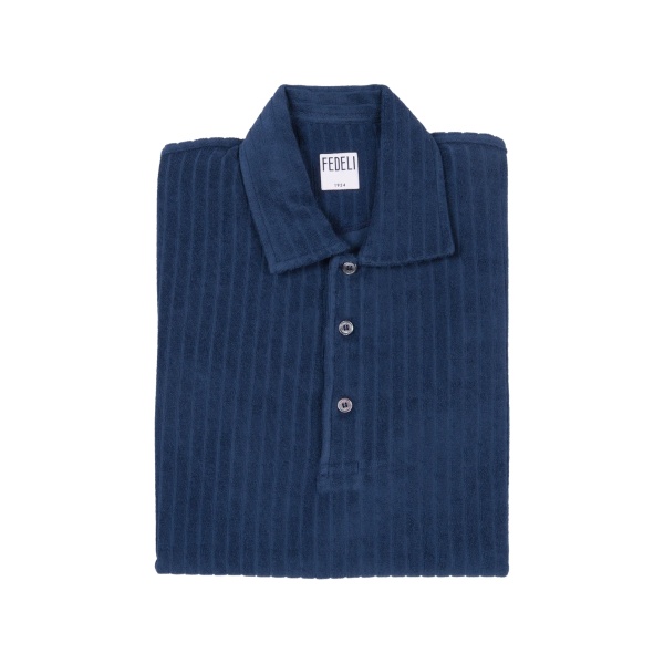ribbed short-sleeve polo shirt