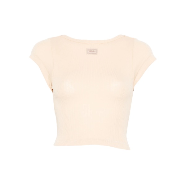 ribbed short-sleeve T-shirt
