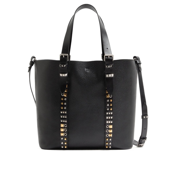 Rockstud grained tote bag