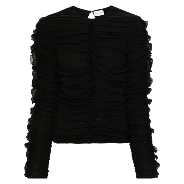 ruched silk-blend top