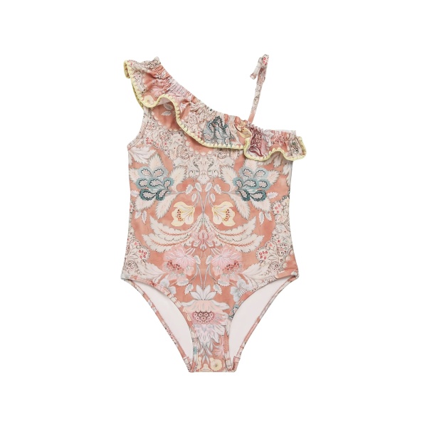 ruffled floral swimsuit
