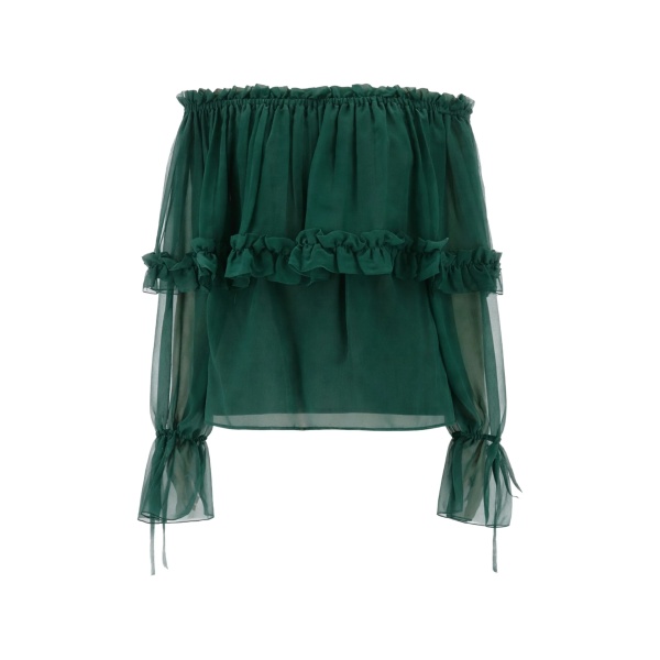 ruffled off-shoulder top
