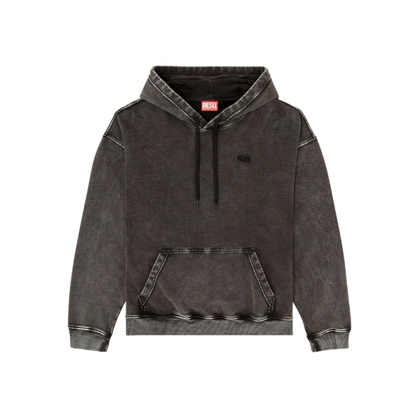 S-Boxt-Hood-Den drawstring oval-patch hoodie