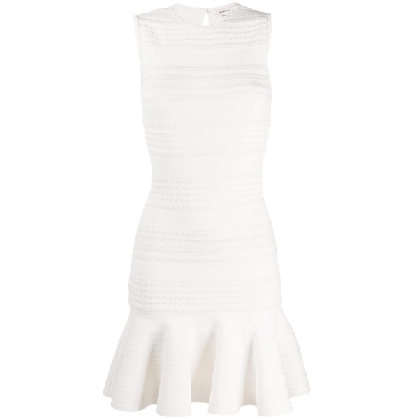scalloped knitted dress