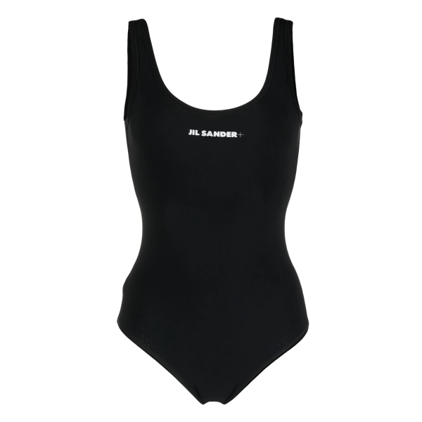 scoop-back logo-print swimsuit