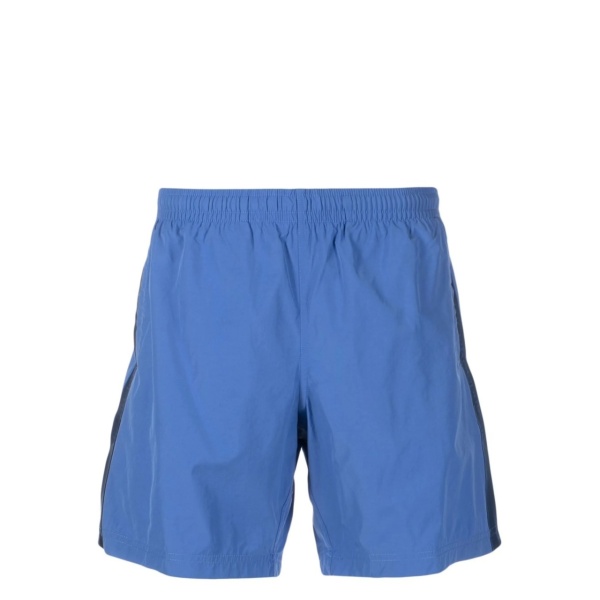 Selvedge logo-jacquard swim shorts