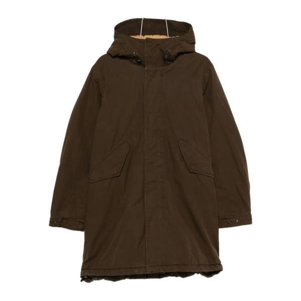 shearling-trim hooded jacket