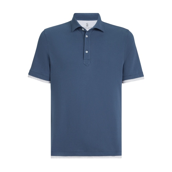 short-sleeve button-fastening polo shirt