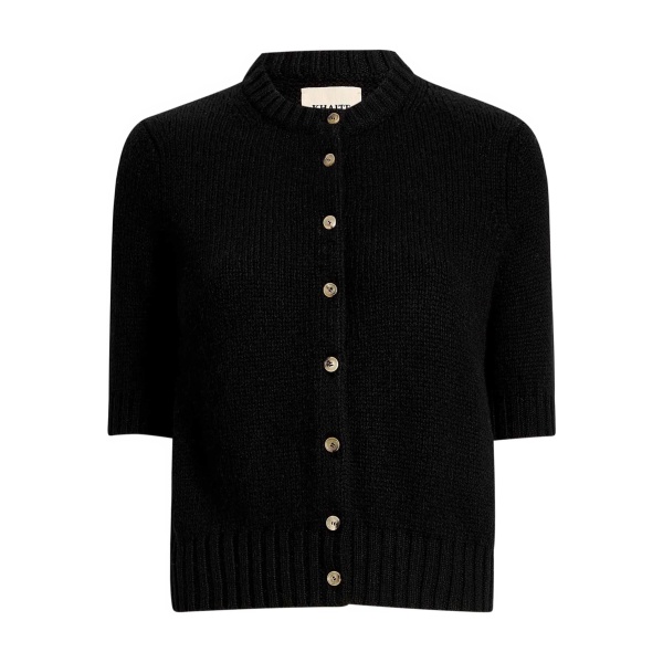short-sleeve button-up cardigan