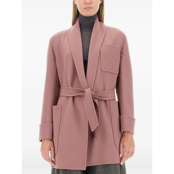 single-breasted belted coat