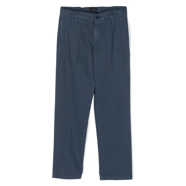 slim-cut cotton chino trousers
