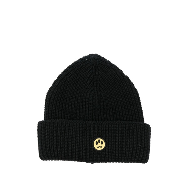 smiley-patch cotton beanie