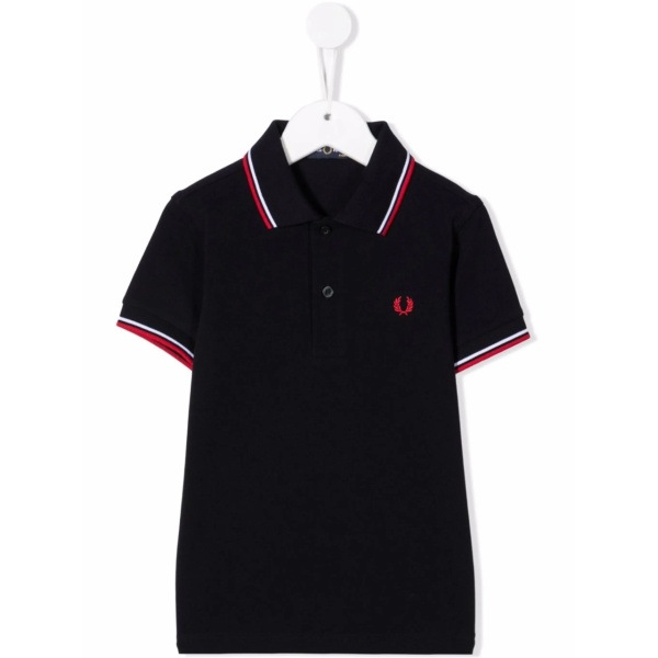 stripe-trim polo shirt