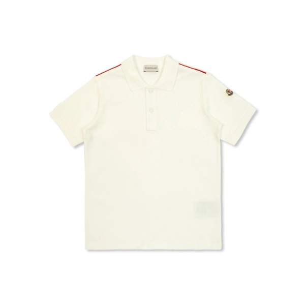 striped-detailed polo shirt