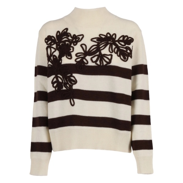striped embroidered sweater