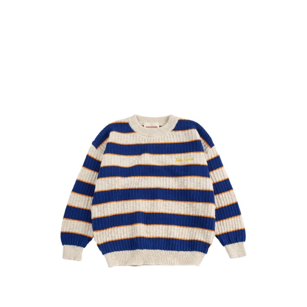 striped embroidery sweater