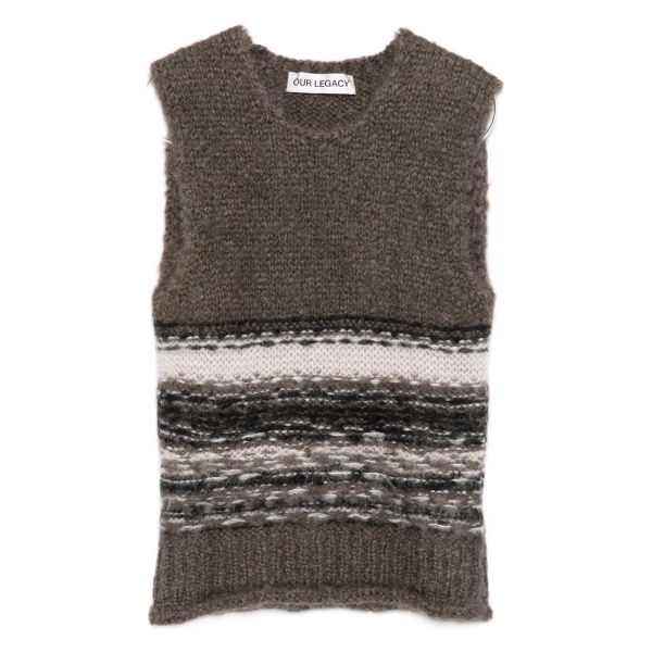 striped fair-isle top