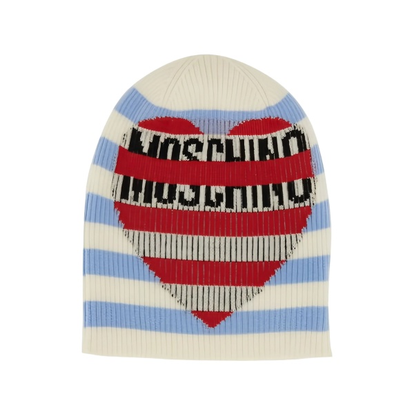 striped heart hat