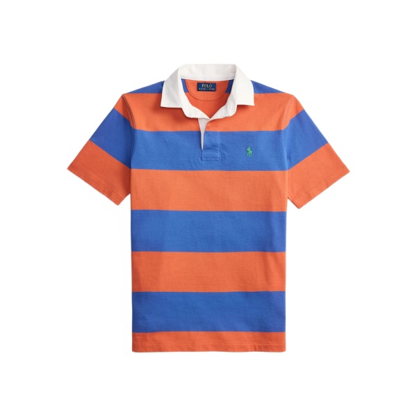 striped short-sleeve polo shirt