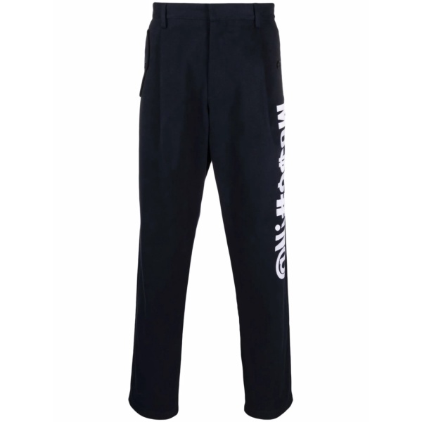 Symbols stretch-gabardine trousers