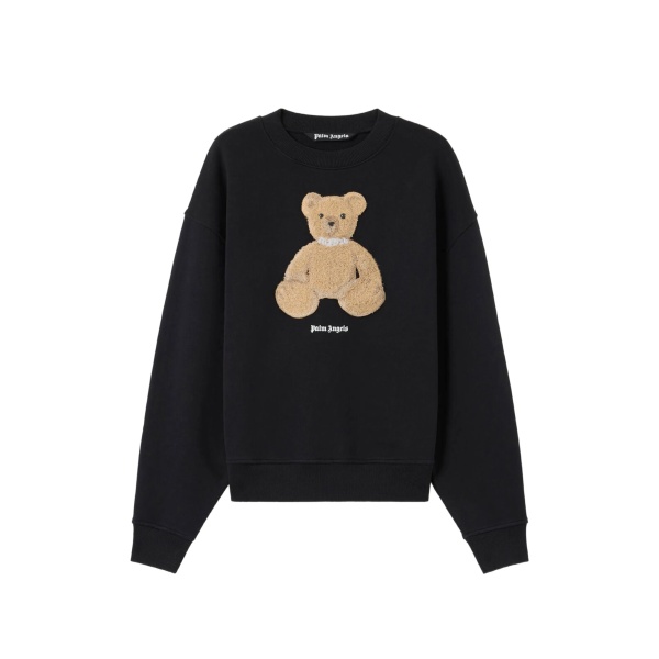 textured bear graphic sweatshirt