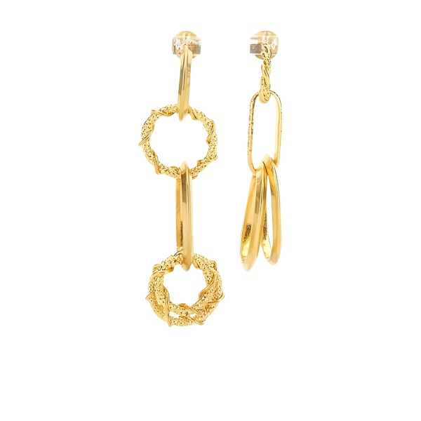 textured-circle drop earrings