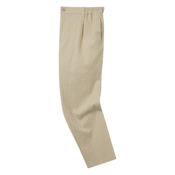 textured stretch-cotton trousers